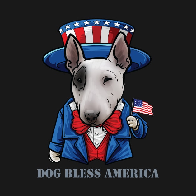 Bull Terrier Dog Bless America by whyitsme