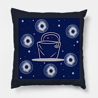 Bucket, container with dark blue color background Pillow