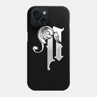 illustration of N font vintage style hand drawing design Phone Case