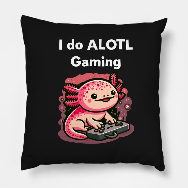 Cute Axolotl Gaming Pillow by dinokate