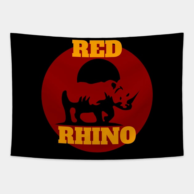 Red Rhino 1 Tapestry by ilrokery