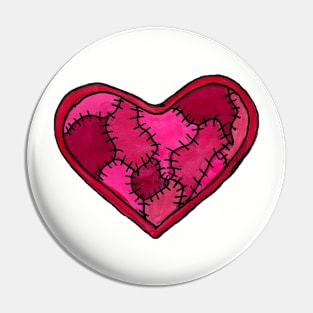 Patchwork Heart Pin