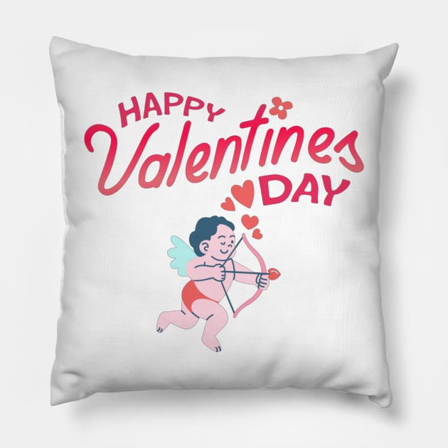 Happy Valentines Day - Cupid Pillow by Trendy-Now