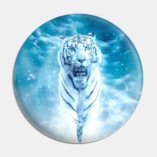 White Tiger Animal Wildlife Jungle Nature Africa Travel Adventure Digital Painting Pin