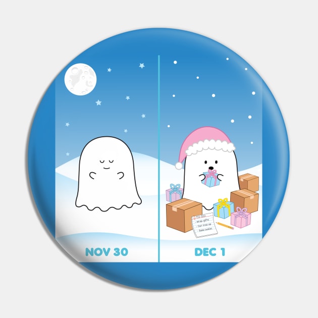 Gordie the Ghost (Nov 30 vs Dec 1) | by queenie's cards Pin by queenie's cards