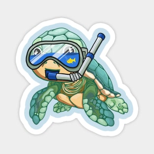 Turtley Awesome - snorkeling turtle Magnet
