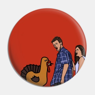 Thanksgiving Turkey and Distracted Boyfriend Meme Pin