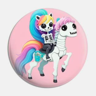 skeleton riding horse Pin