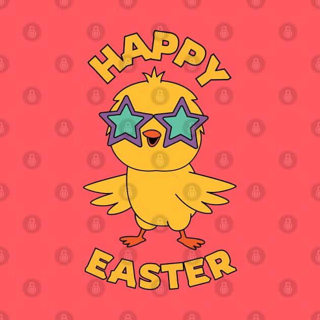 Happy Easter. Colorful and cute chicken design by JK Mercha