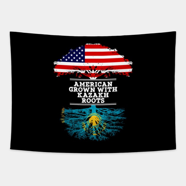 American Grown With Kazakh Roots - Gift for Kazakh From Kazakhstan Tapestry by Country Flags