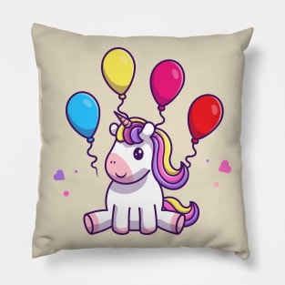 Cute Unicorn Birthday Party With Balloon Pillow