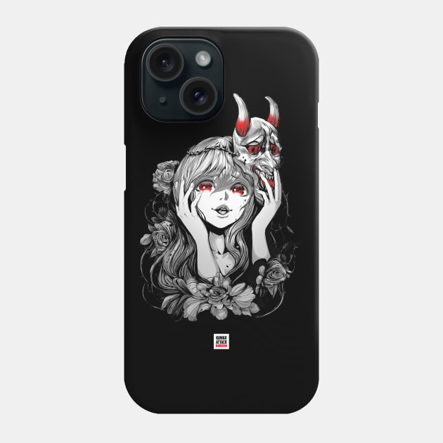 Oni Mask Japanese Yandere Girl Phone Case by KawaiiAttack