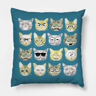 Funny cat faces Pillow