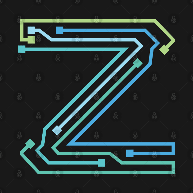 Alphabet Z Circuit Typography Design by Circuit Project