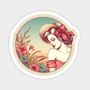 summer dreamy hippie vintage girl Magnet