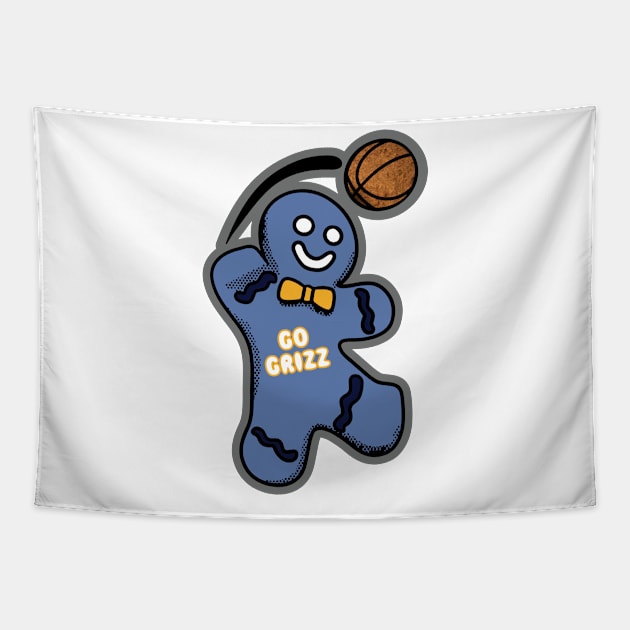 Memphis Grizzlies Gingerbread Man Tapestry by Rad Love