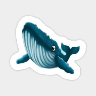 Blue Whale drawing Magnet