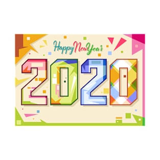 happy new years 2020 pop art T-Shirt