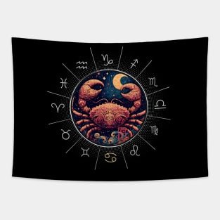 ZODIAC Cancer - Astrological CANCER - CANCER - ZODIAC sign - Van Gogh style - 11 Tapestry