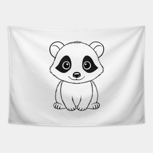 Cute Baby Badger Animal Outline Tapestry