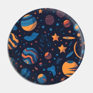 Starry Night Planet Pattern Design for Space Lovers Pin