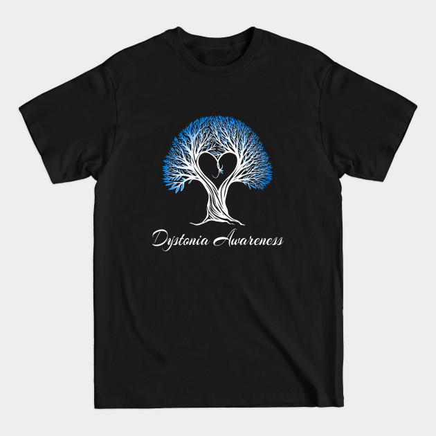Disover Dystonia Awareness Blue Ribbon Tree With Heart - Dystonia - T-Shirt
