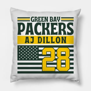 Green Bay Packers Dillon 28 American Flag Football Pillow