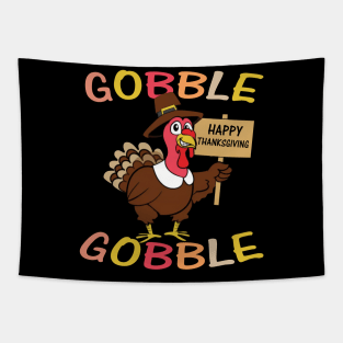Turkey Pilgrim Gobble Thanksgiving Tapestry