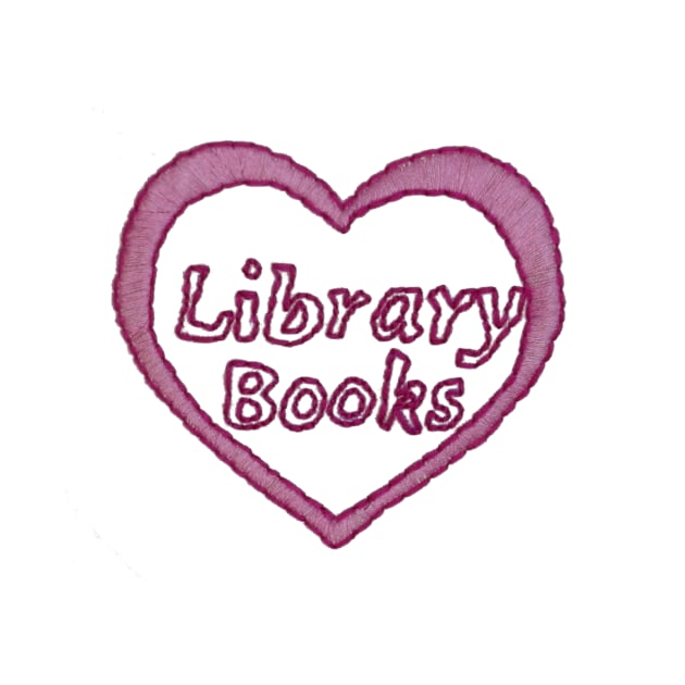 Library Books Heart Embroidery by Fireflies2344