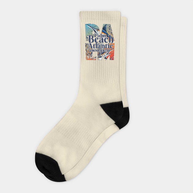 Palm Beach Atlantic University West Palm Beach Florida Swordfish Design Socks by Joaddo