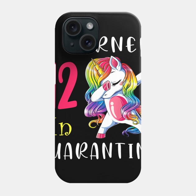 I Turned 12 in quarantine Cute Unicorn Dabbing Phone Case by Superdadlove