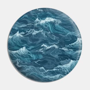 Blue Wave Pattern Pin