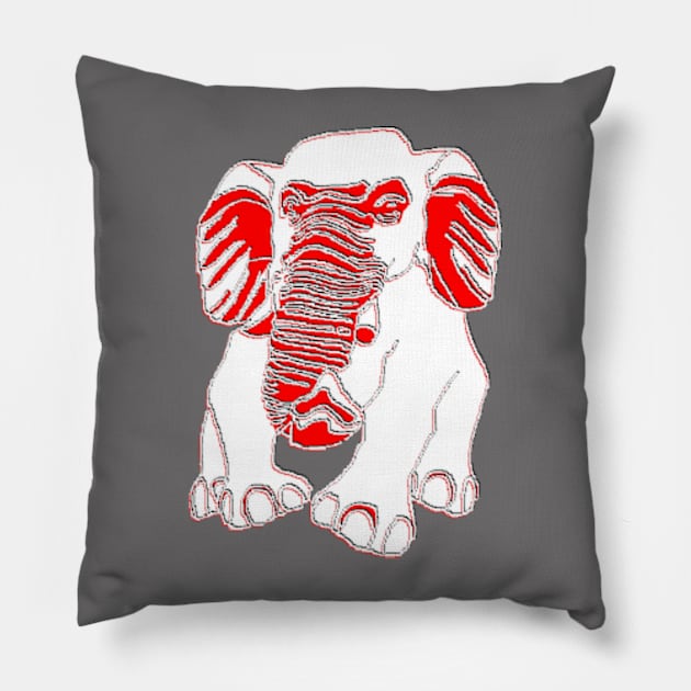 Elephant silhouette Siluet 3D 大象 elefant pixelart Pillow by 4rpixs