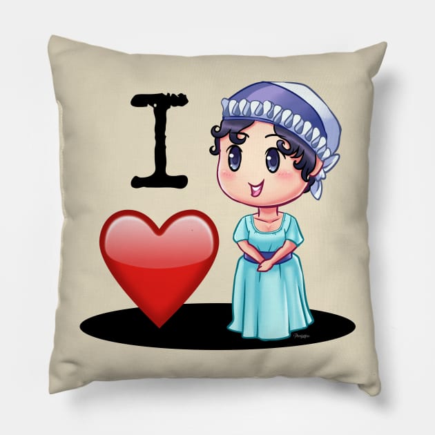 I Love Jane Austen Pillow by pembertea