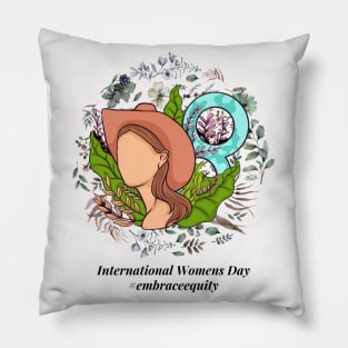 embrace equity international women's day 2023 Pillow