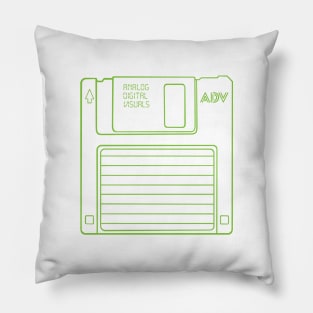 Floppy Disk (Yellow-Green Lines) Analog/ Computer Pillow