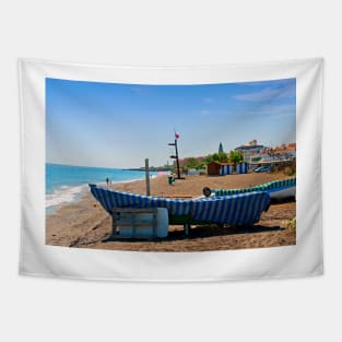 Fishing Boat Penoncillo Beach Torrox Costa Spain Tapestry