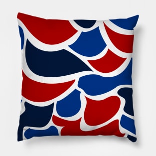 Abstract Moving Waves Clouds Geometric Shapes Red Royal Blue Pillow