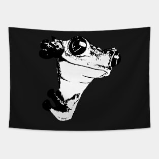 Green and red frog "HELLO" V4 Tapestry