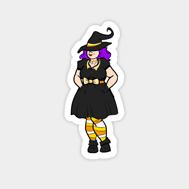 Candy Corn Witch Magnet by OceanicBrouhaha