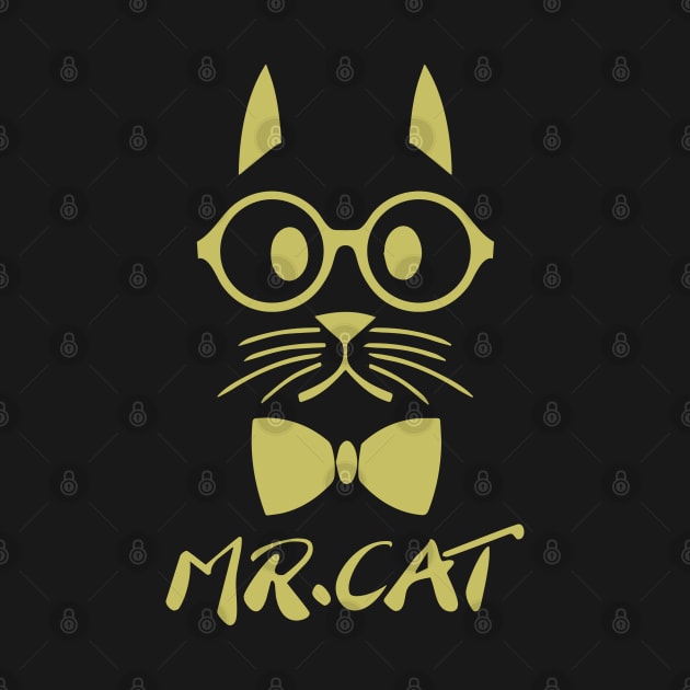 Gold Mr Cat by anbartshirts