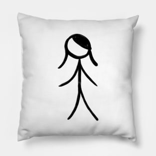 Stick figure hand drawn in a simple design Pillow