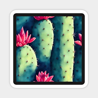 Watercolor cactus plant cactus pattern Magnet