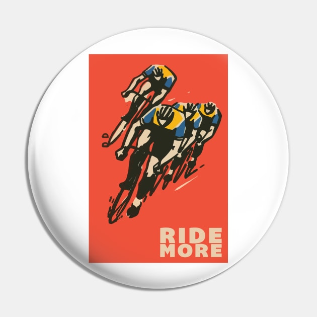 Ride More Vintage Bike Poster Pin by ROEDERcraft