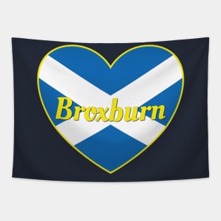 Broxburn Scotland UK Scotland Flag Heart Tapestry