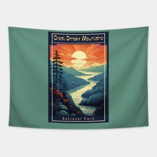 Great Smoky Mountains national park vintage travel poster Tapestry