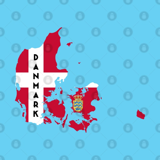 Denmark flag & map by Travellers