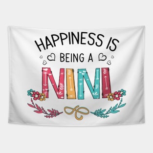 Happiness Is Being A Nini Wildflowers Valentines Mothers Day Tapestry