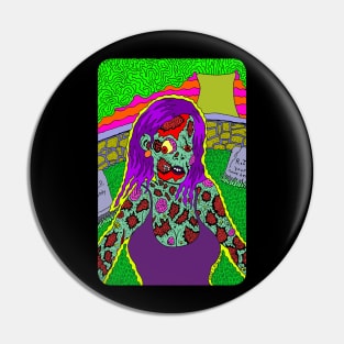 Zombie Woman Pin