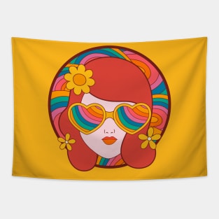 Psychedelic Red Head Tapestry